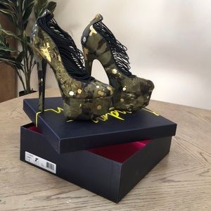 London Trash Camo heels